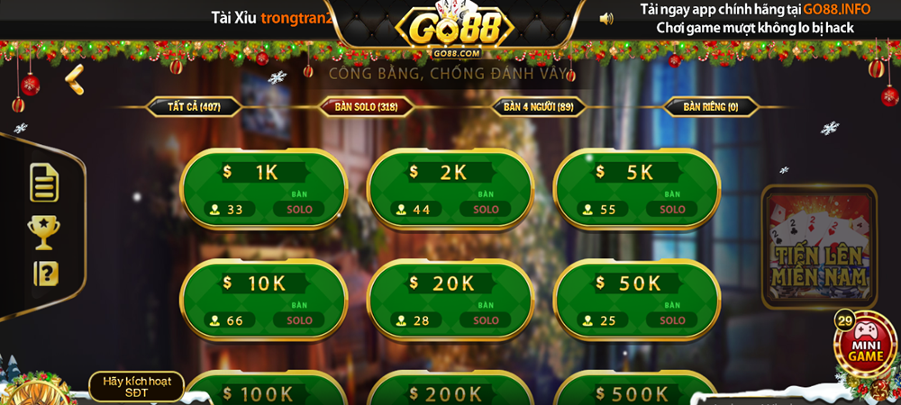 Tiến lên miền Nam Go88 info