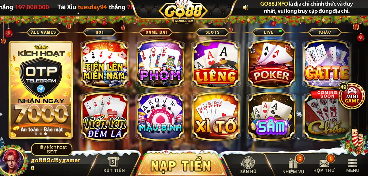game bài trực tuyến tại Go 88 Live