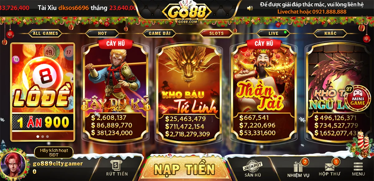 Game Slots đổi thưởng tại Link vào Go88