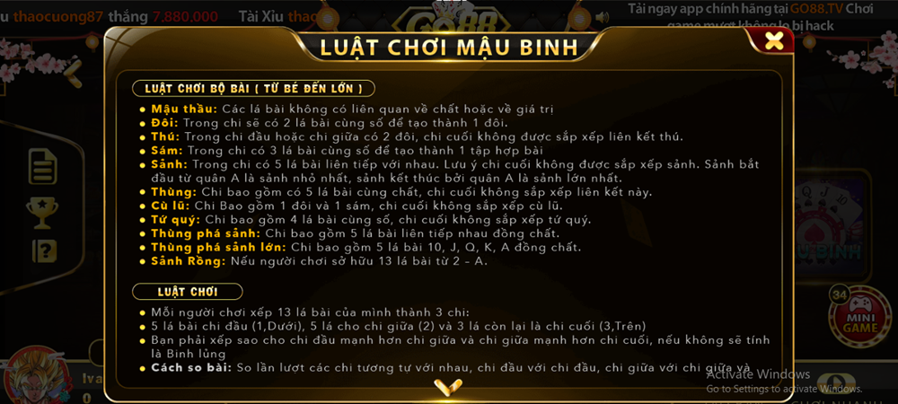 Mậu binh Go88 Vip