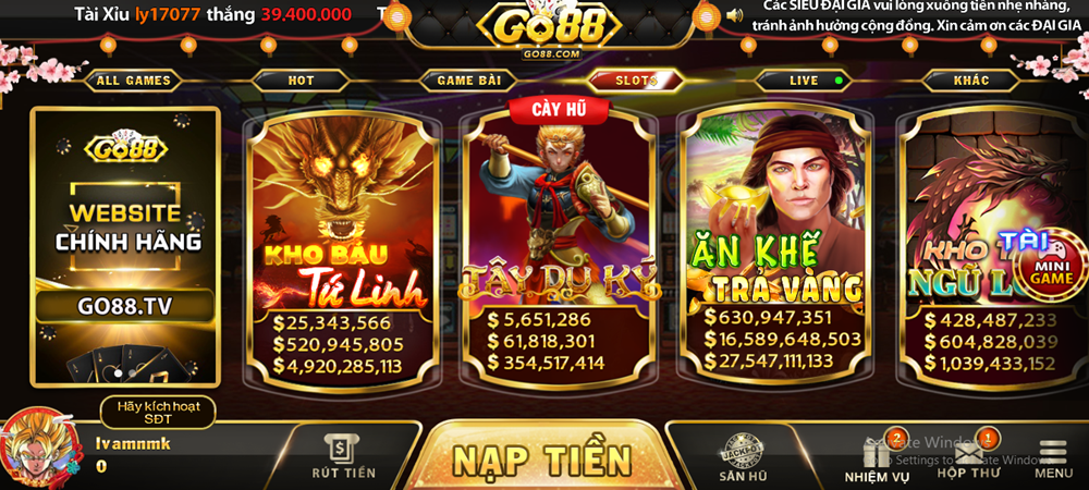 Kho báu Tứ Linh Go88vn