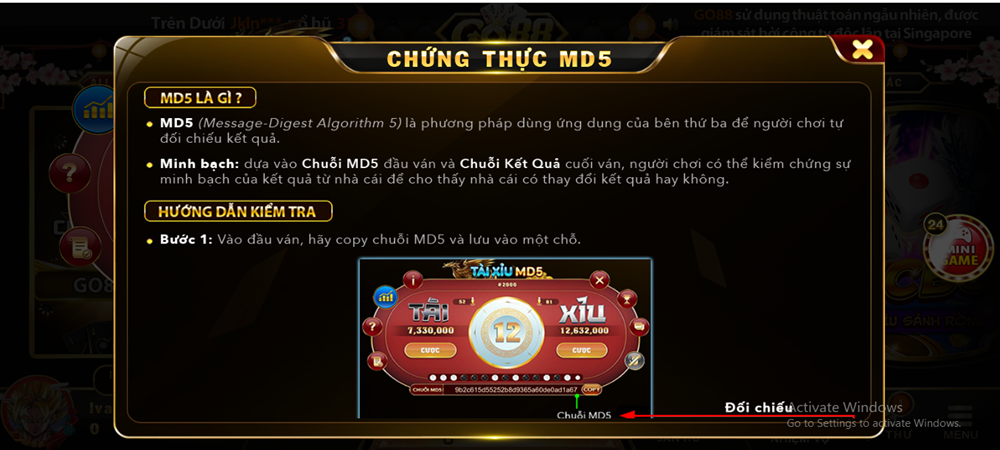 tài xỉu MD5 Go88 VIP