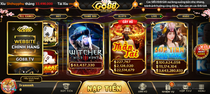 Tài xỉu Livestream Go88 com