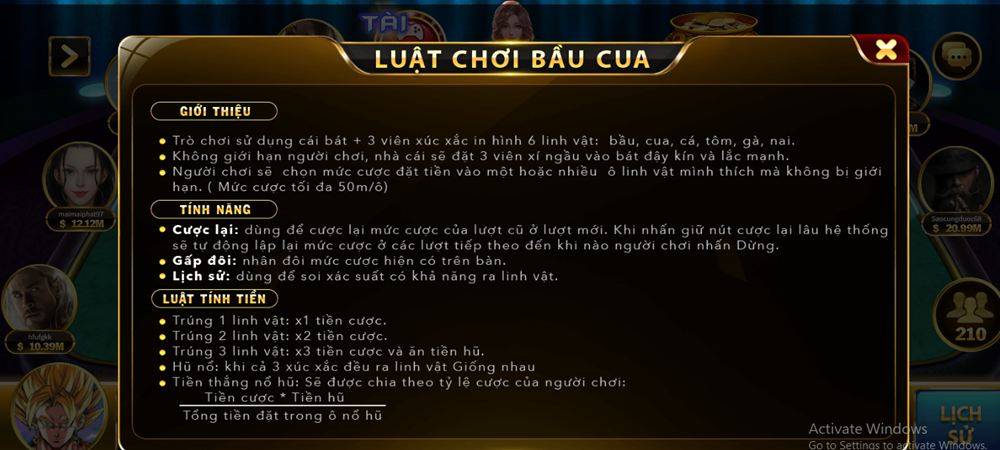 bầu cua Go88 info