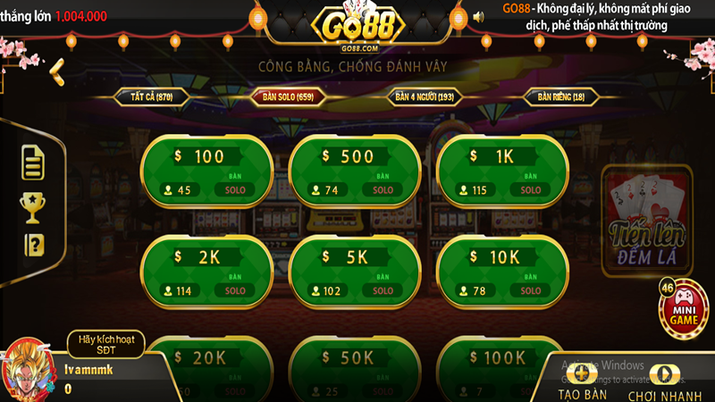 Tiến lên đếm lá Go88 Top