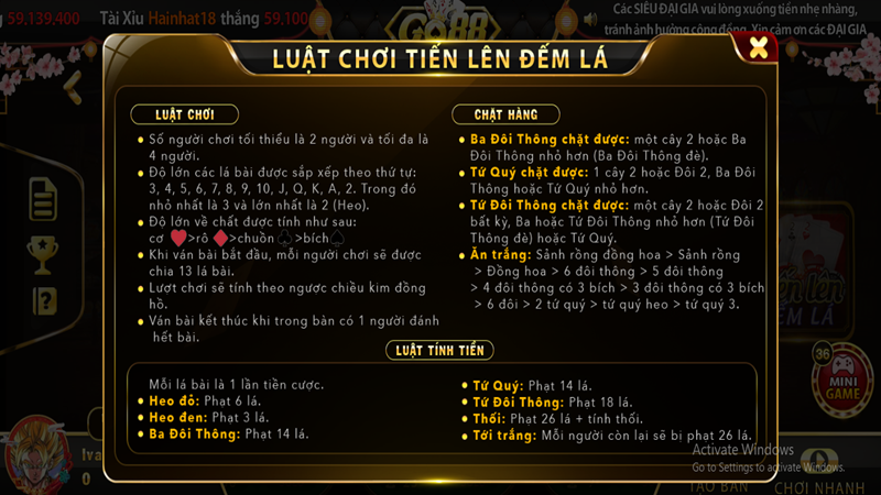 Tiến lên đếm lá Go88 Top