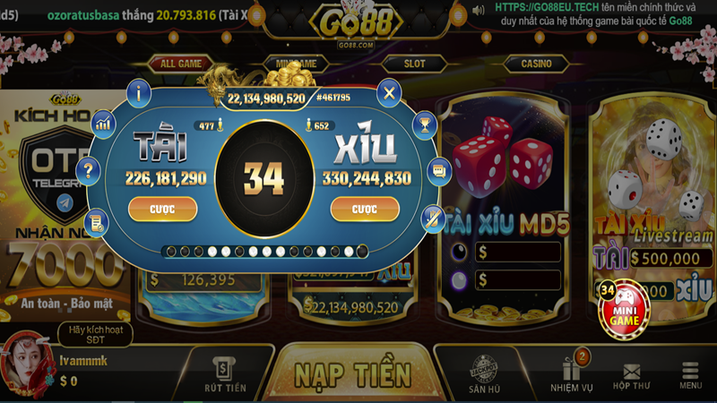 Tài xỉu Link tải go88