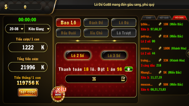 lô đề Go88 tài xỉu