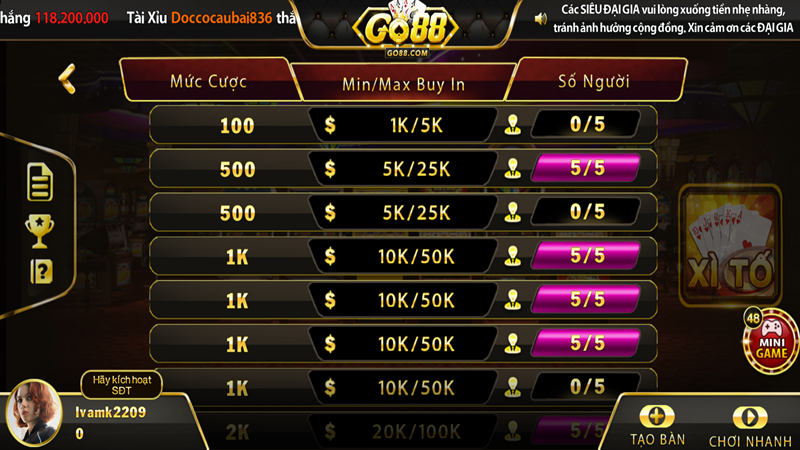 Xì Tố Go88